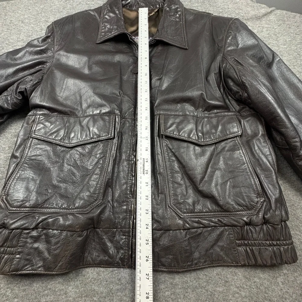 VTG. Nimbus Gant Leather Jacket Men 42 Brown Bomber Flight‎ Heritage Retro RARE